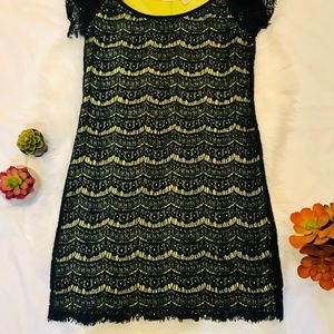 Lime Green Blue Dress Eyelash Lace